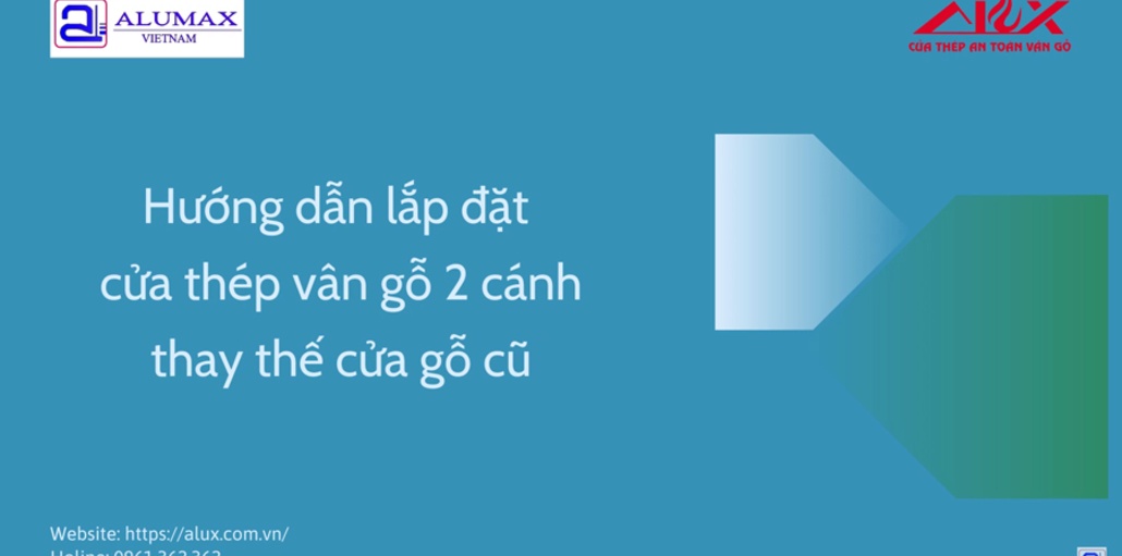 Lắp đặt cửa thép vân gỗ 4 cánh